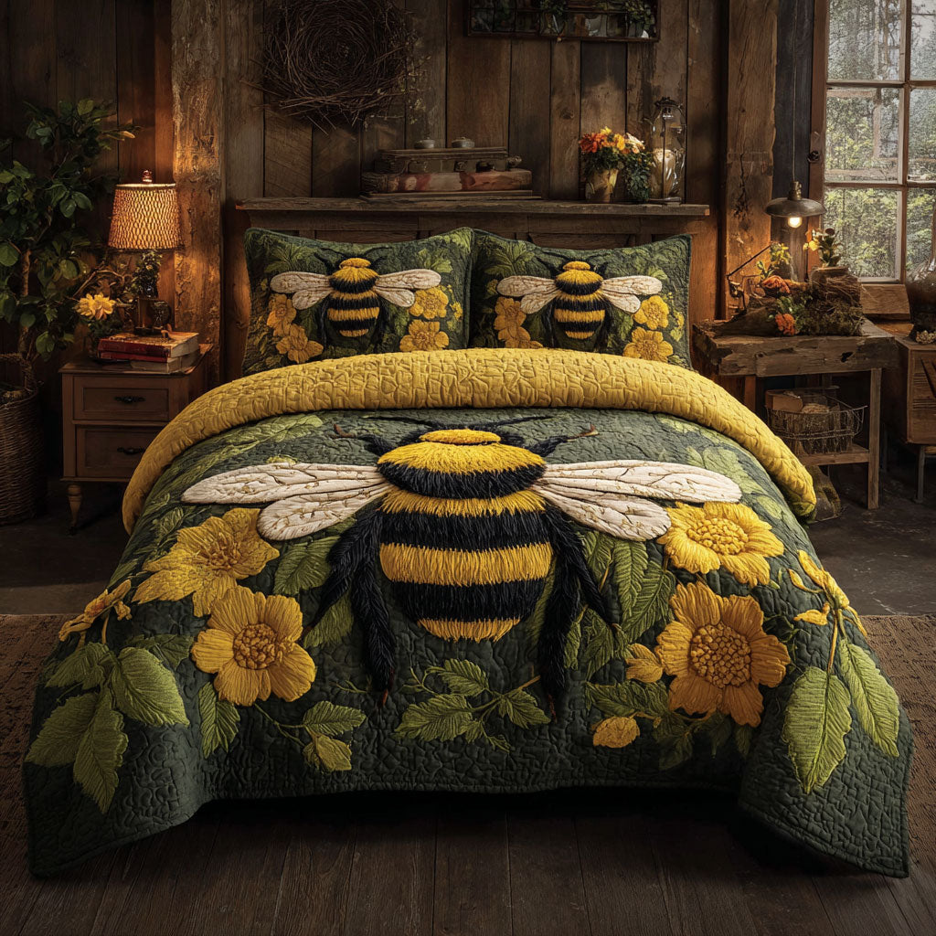 Bee Flower Duvet Cover Set King Size Bed Set Best Gifts For Men