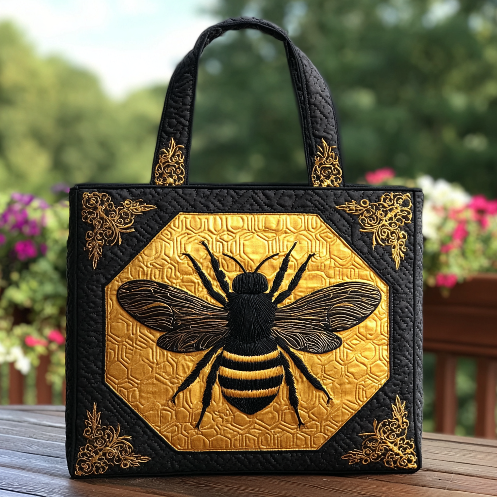 Bee Garden Quilted Tote Bag Gift Ideas For Bee Lovers
