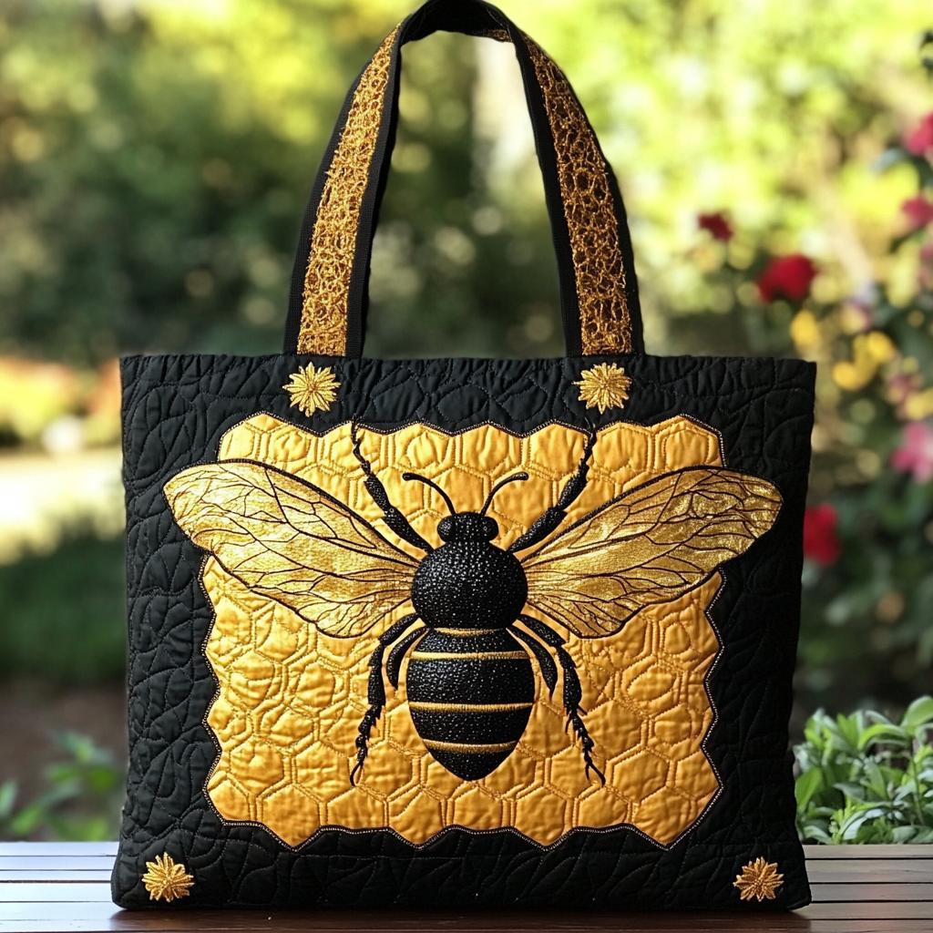 Bee Harmony Quilted Tote Bag Best Gifts For Beekeepers