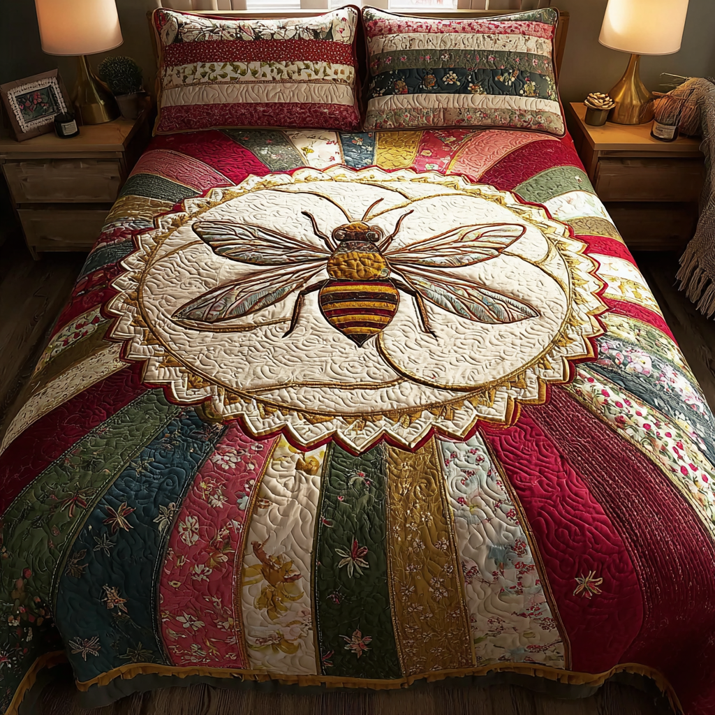 Bee Haven Quilted Bedding Set Best Comforter Sets Best Bee Gifts For Men