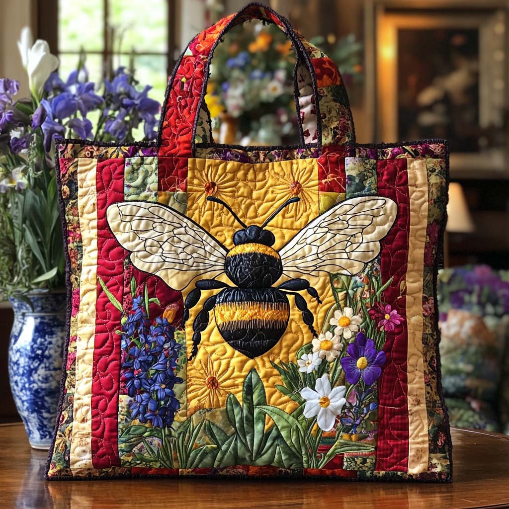 Bee Joy Quilted Tote Bag Bee Items Gifts