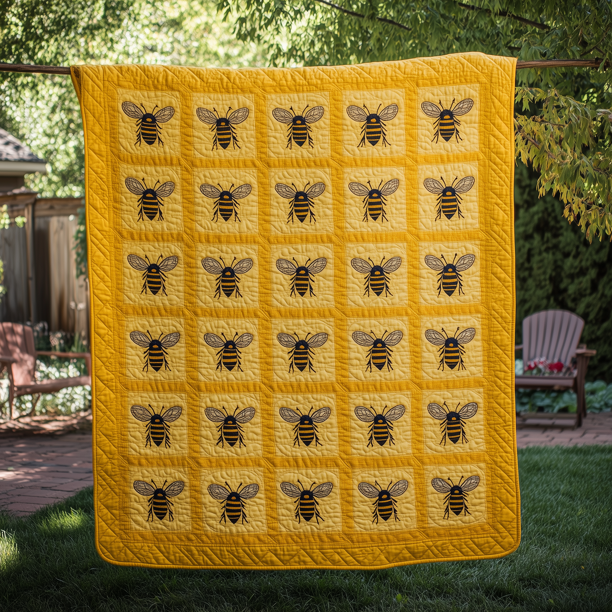 Bee Kind Flower Nature Quilted Blanket Nature Sweet Quilt Gift Present Ideas For Bee Lovers