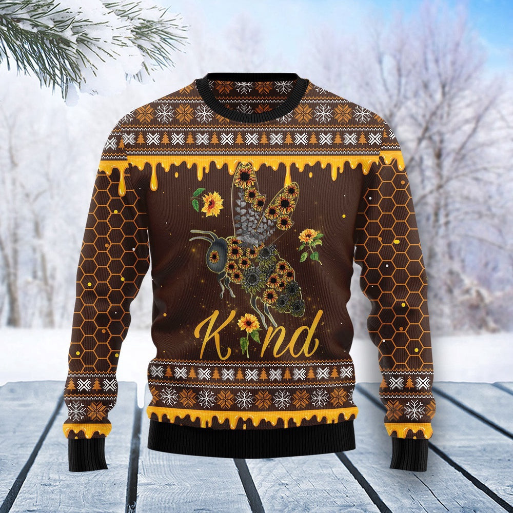 Bee Kind Sunflower Ugly Christmas Sweater Christmas Gift