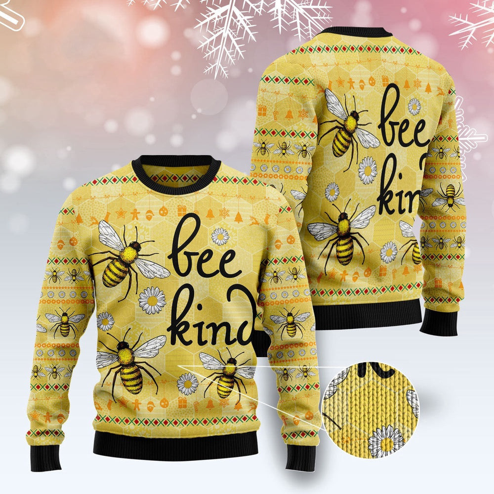Bee Kind Ugly Christmas Sweater Funny Ugly Christmas Sweater Best Secret Santa Gifts