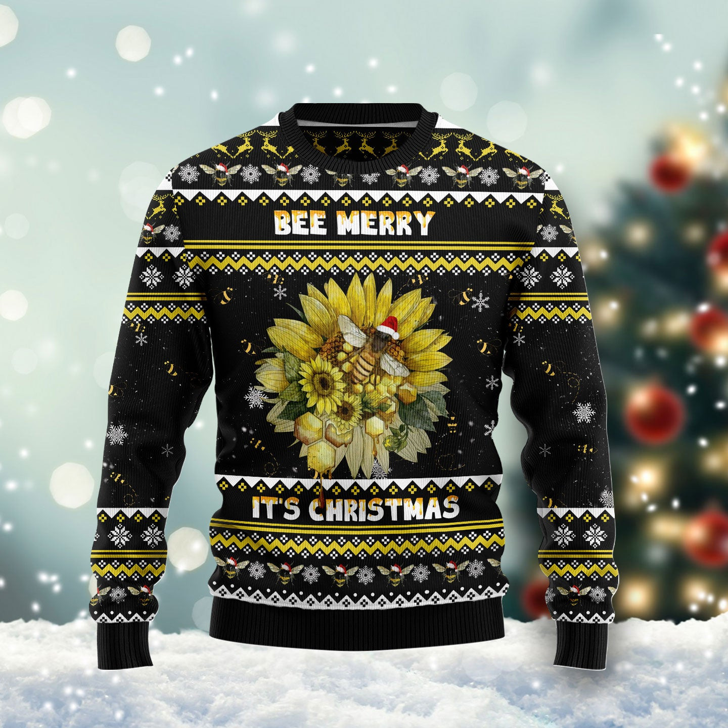 Bee Merry It's Time Ugly Christmas Sweater