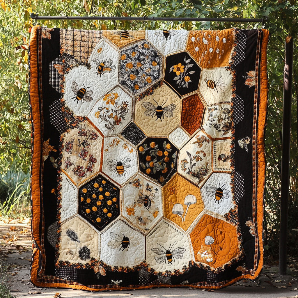 Bee Quilt Blanket King Size Throw Blanket Good Mother's Day Gifts For Mom
