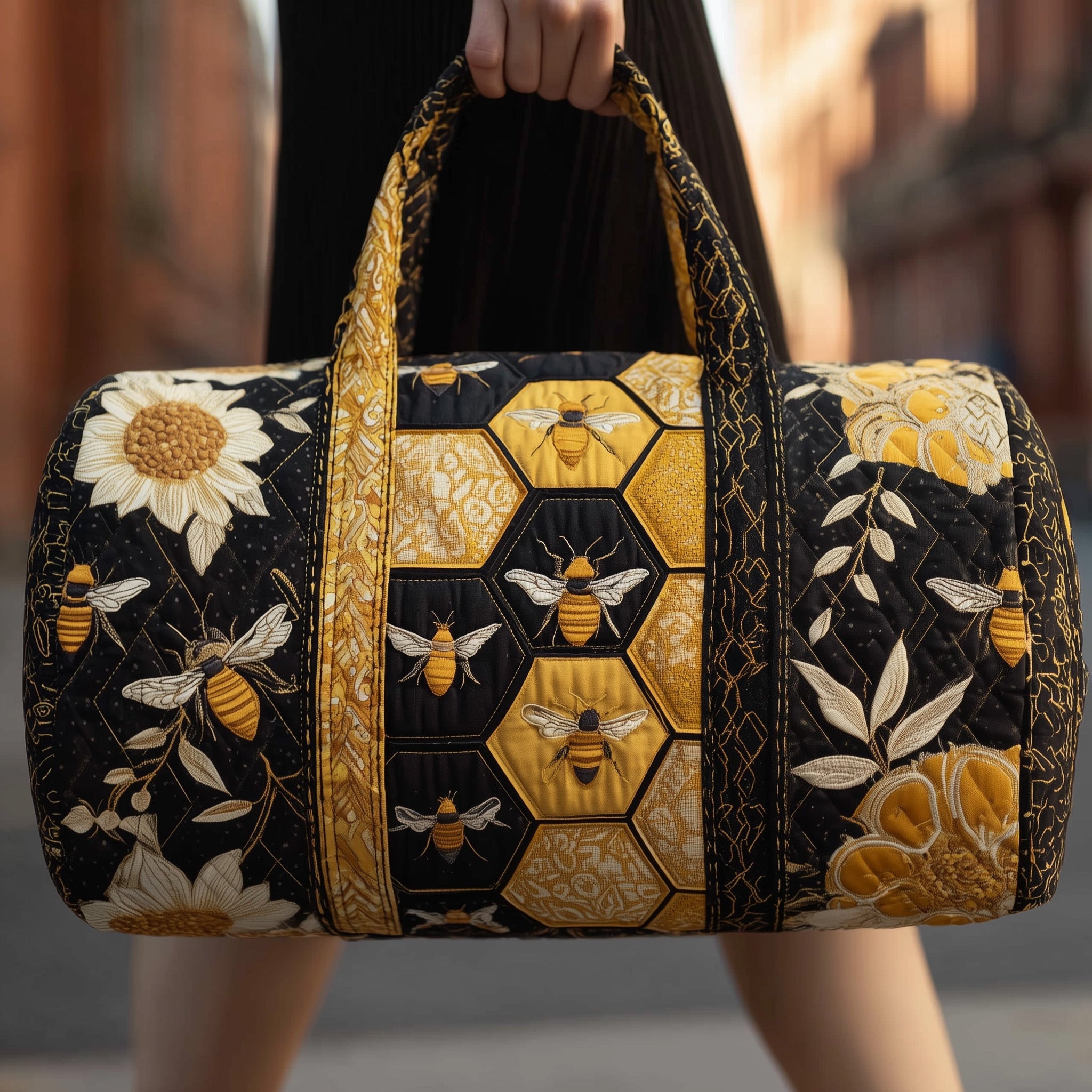 Bee Quilted Duffle Bag Compact And Spacious