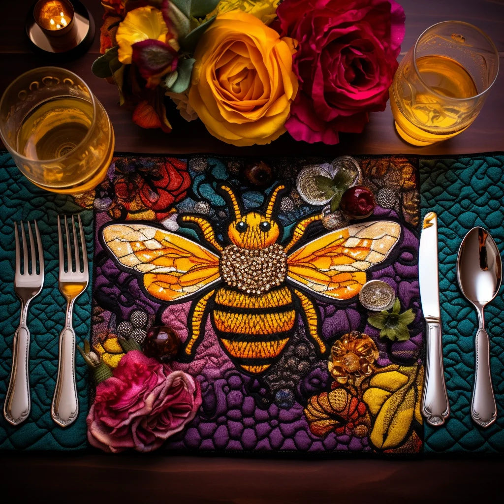 Bee Quilted Placemat Modern Placemats Awesome Bee Gifts