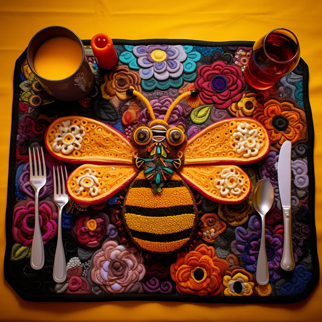 Bee Quilted Placemat Modern Placemats Presents For Bee Lovers