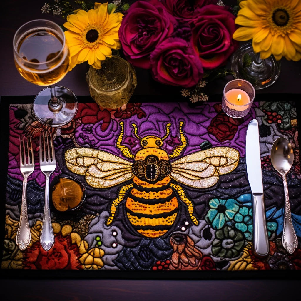 Bee Quilted Placemat Placemats For Round Table Bee Gifts For Her