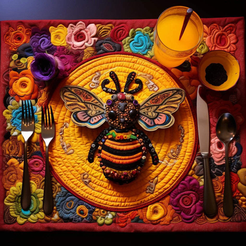 Bee Quilted Placemat Placemats For Round Table Bee Themed Gifts