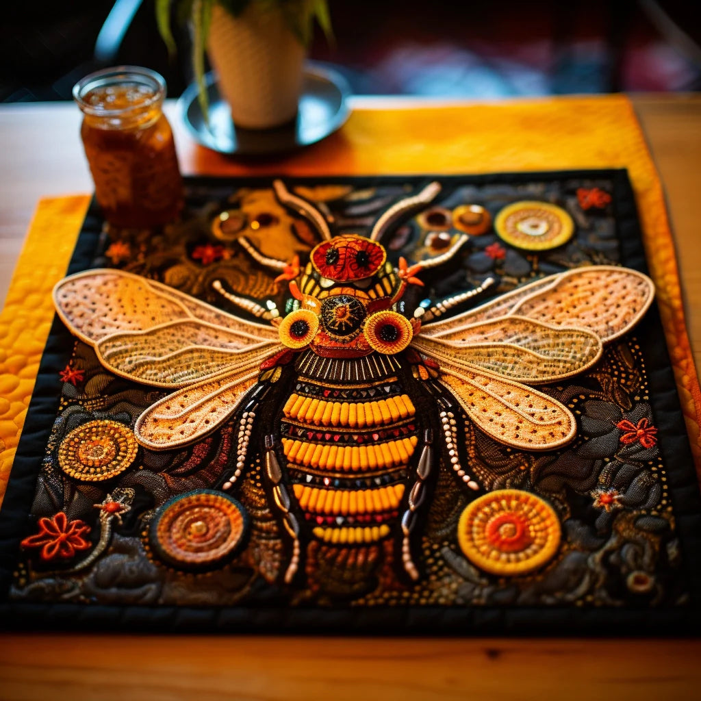Bee Quilted Placemat Placemats For Round Table Gifts For Bee Lovers