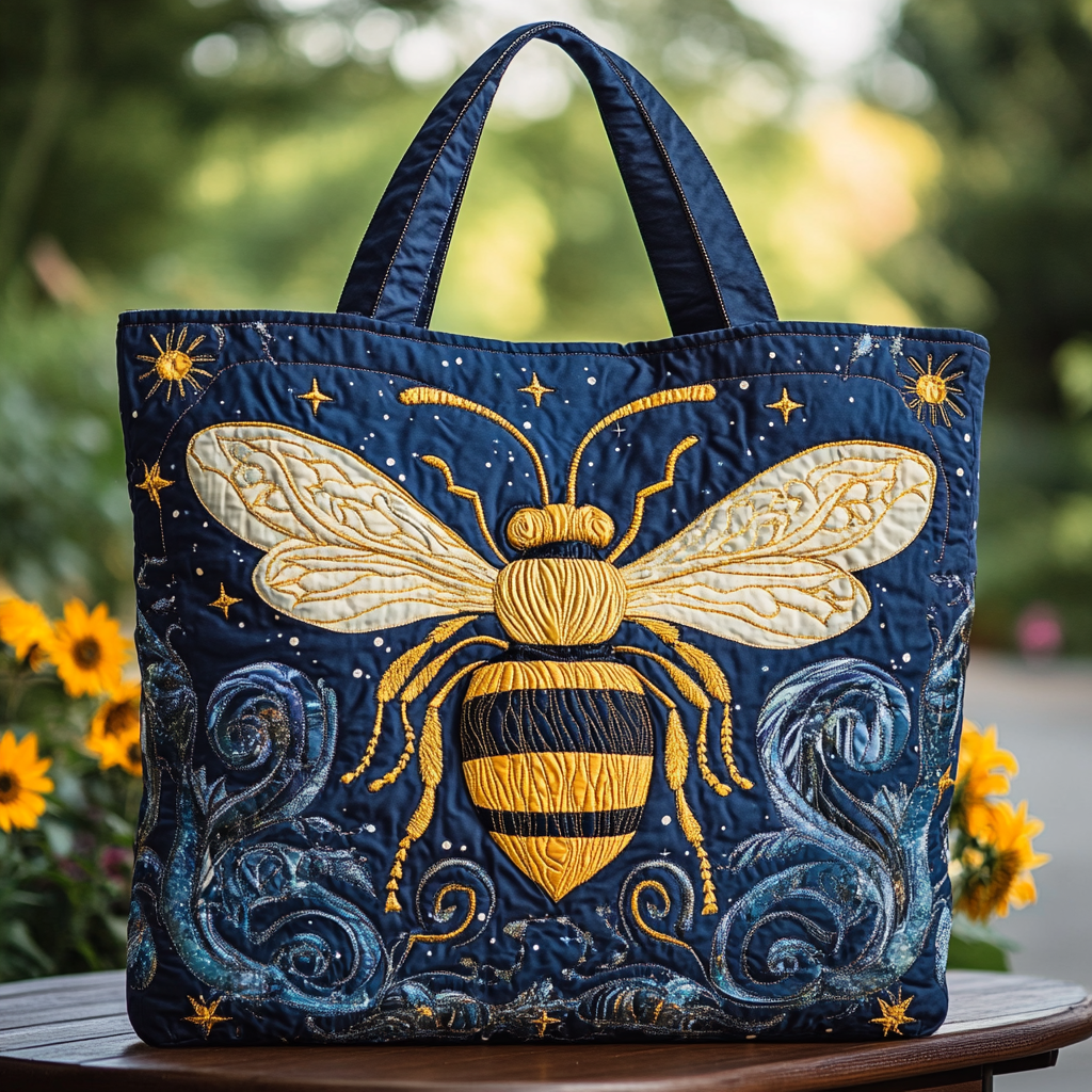 Bee Spirit Quilted Tote Bag Bee Themed Gifts For Him