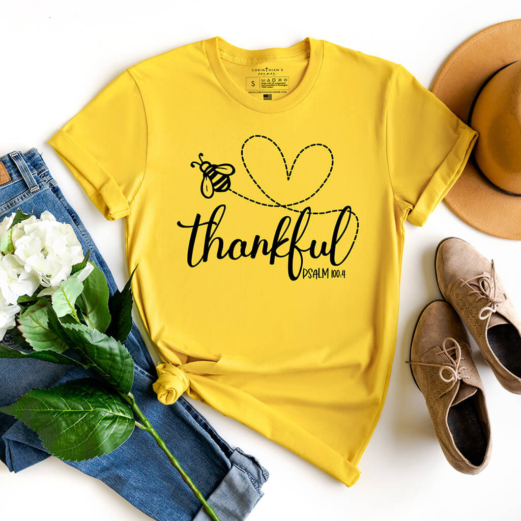 Bee Thankful Shirt Christian Gifts For Women