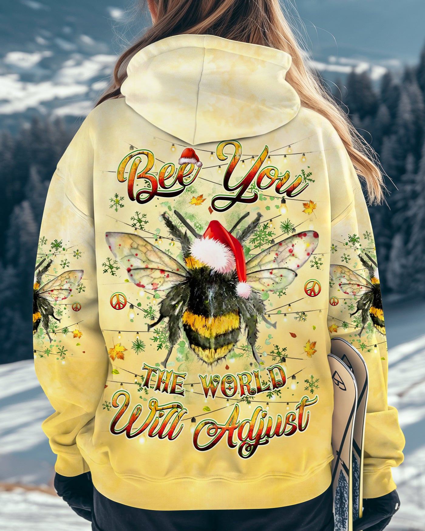 Bee You The World Will Adjust Tie Dye Hoodie Christmas Clothing Gifts For Bee Lovers