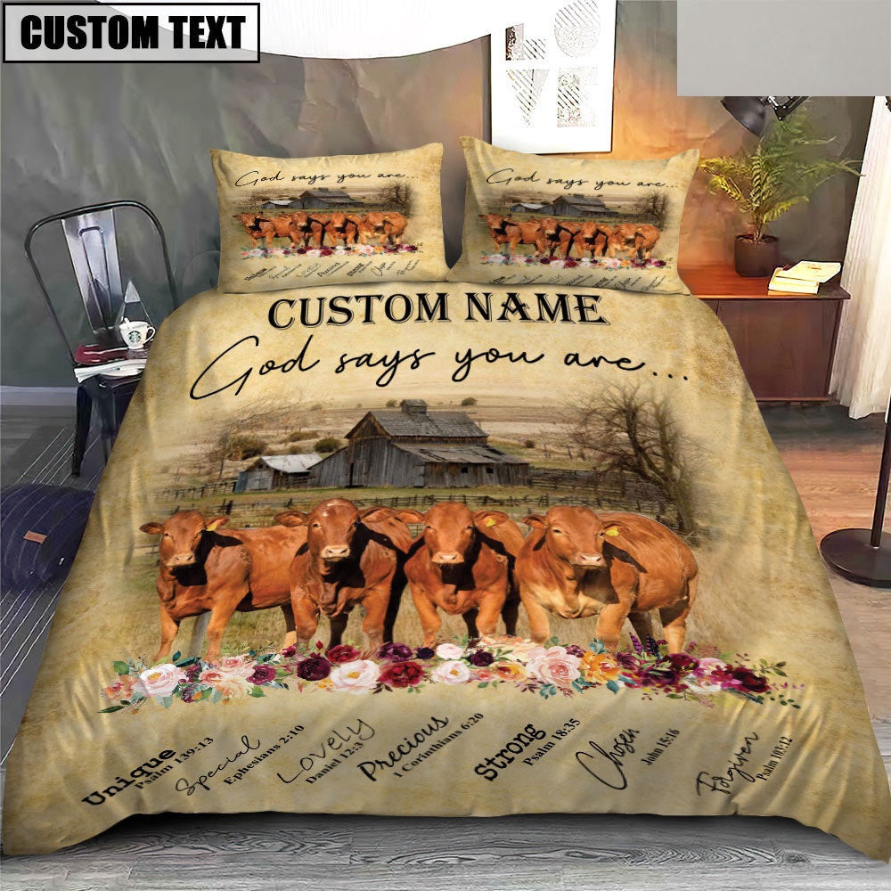 Beefmaster God Says You Are Custom Name Bedding Set Thoughtful Wedding Gifts