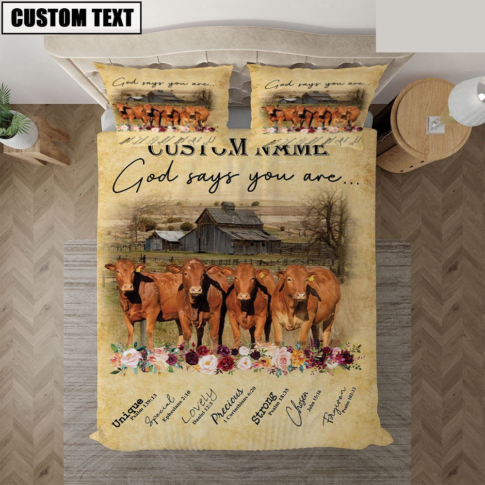 Beefmaster God Says You Are Custom Name Bedding Set Thoughtful Wedding Gifts