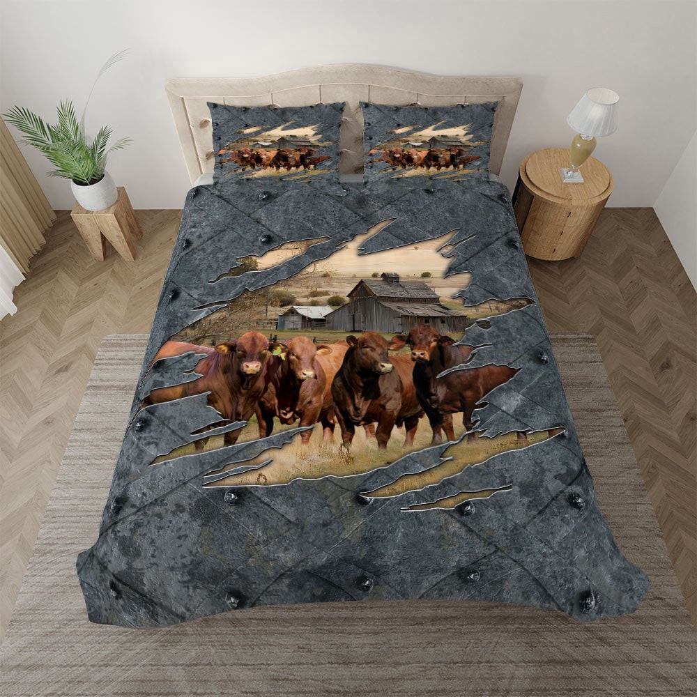 Beefmaster On The Farm Customized Name Bedding Set Thoughtful Wedding Gifts