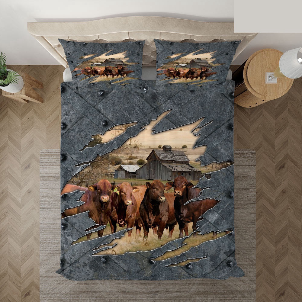 Beefmaster On The Farm Customized Name Bedding Set Thoughtful Wedding Gifts