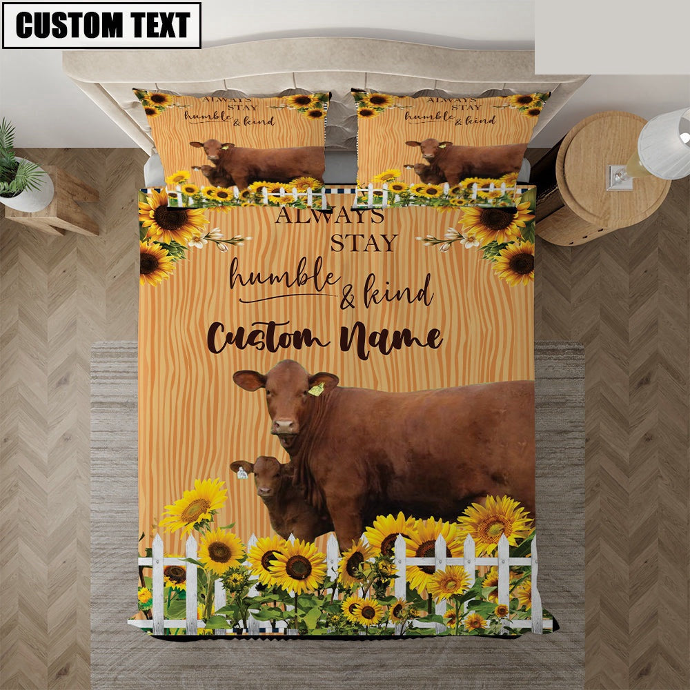 Beefmaster Stay Humble And Kind Custom Name Bedding Set Thoughtful Wedding Gifts