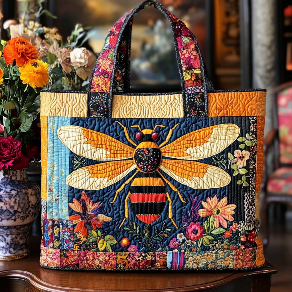 Beehive Bliss Quilted Tote Bag Bee Present Ideas