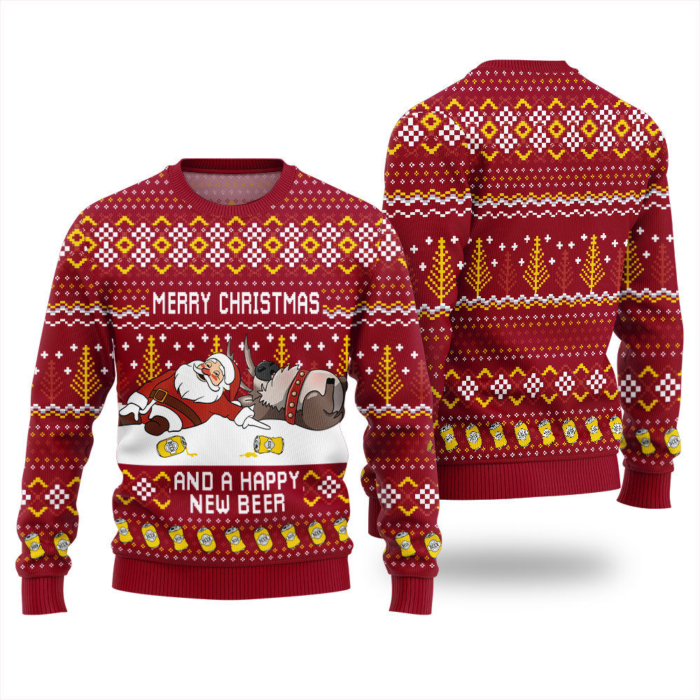 Beer And Cheers Ugly Christmas Sweater For Unisex Perfect Gift Sweater for Friends and Family