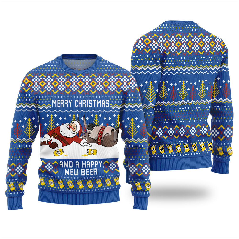 Beer And Cheers Ugly Christmas Sweater For Women Comfortable Holiday Sweater for Chilly Nights