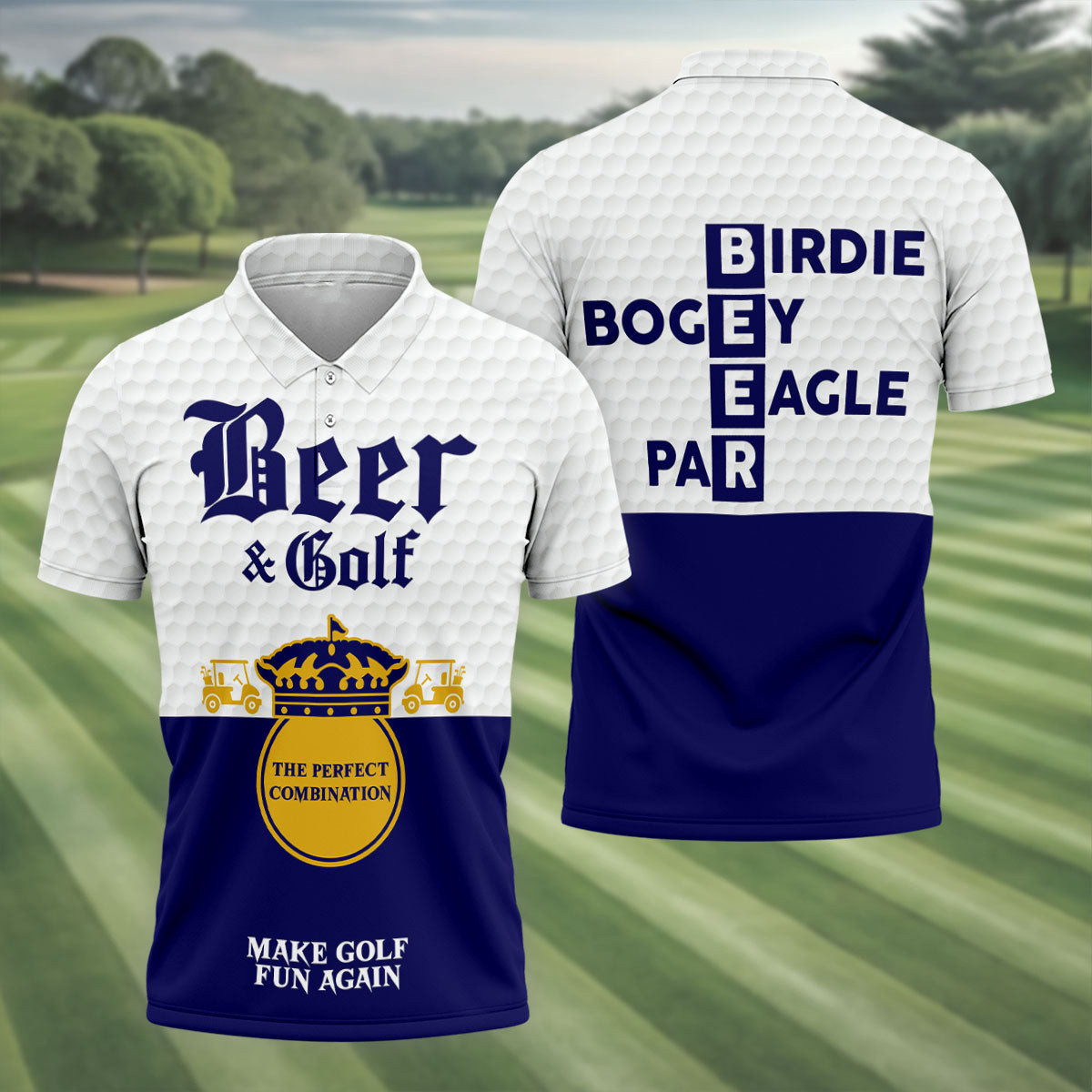 Beer And Golf The Perfect Combination Polo Shirt Golf Merch Father's Day Present