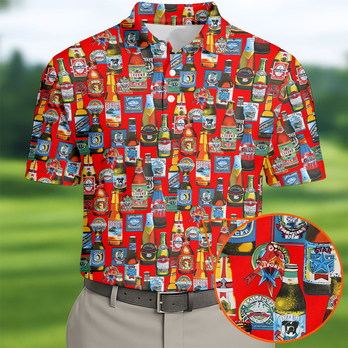 Beer Bottle Labels Golf Polo Shirt Best Golf Dad Shirt Present For Father