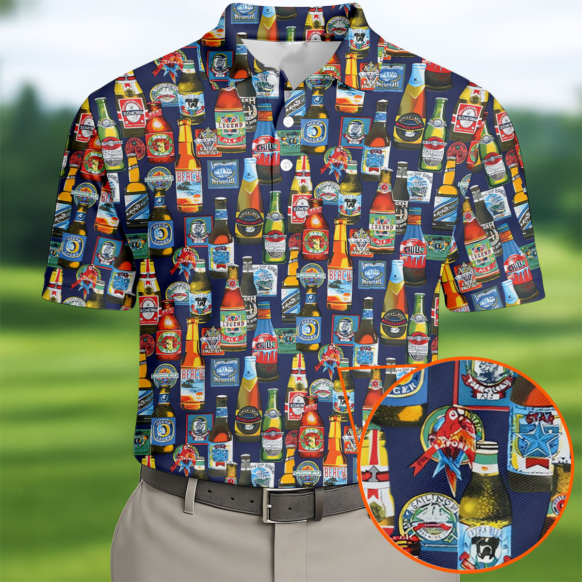 Beer Bottle Labels Golf Polo Shirt Golf Clothes Father's Day Gift For Dad