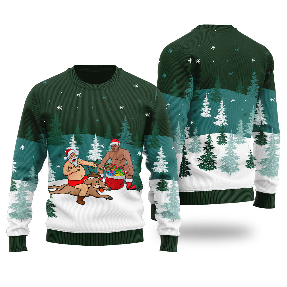 Beer Party Santa Barry Wood Ugly Sweater Perfect Holiday Gift Merch for Sweater Lovers