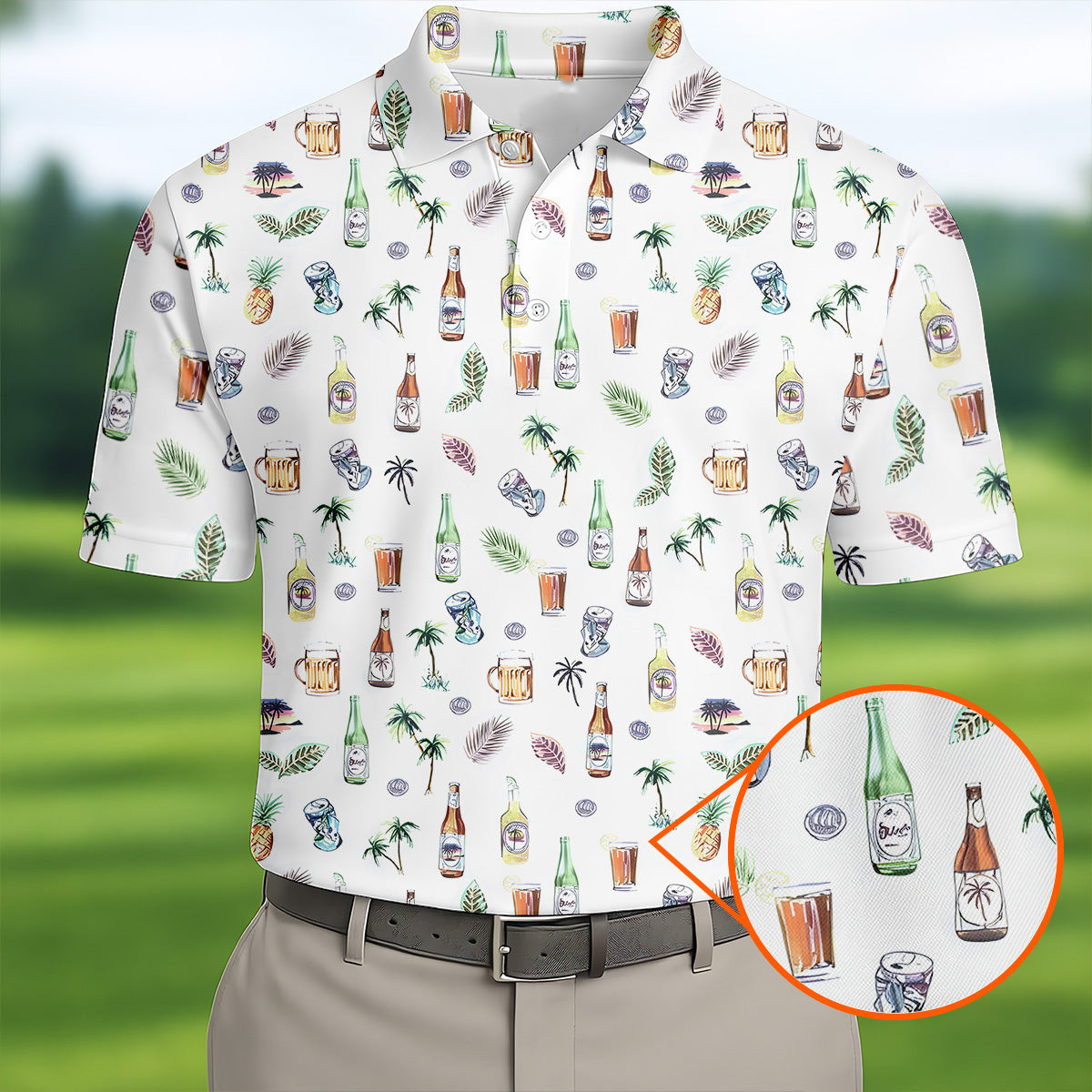 Beer Tropical Golf Polo Shirt Best Golf Clothing Line Father's Day Present Idea