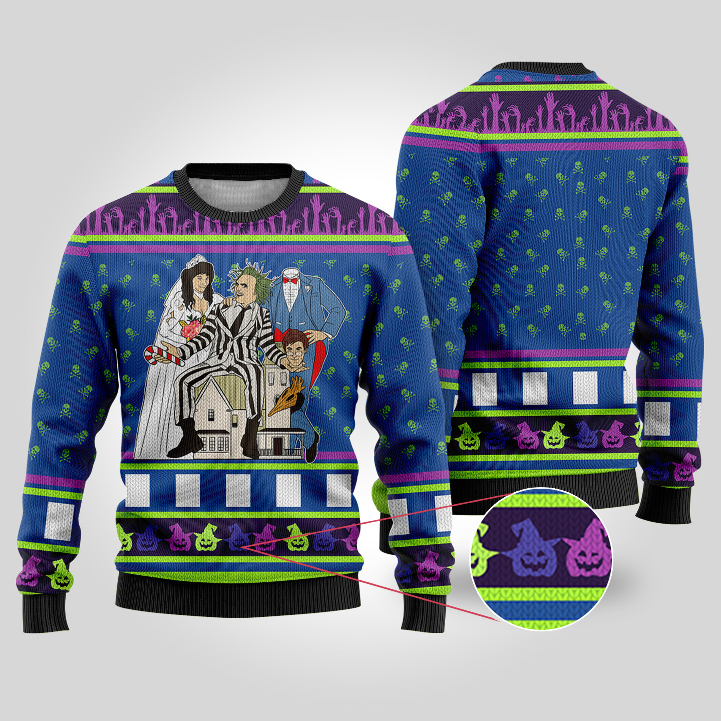 Beetlejuice Halloween Sweater Royal Merry Christmas Sweatshirt for Holiday Fun