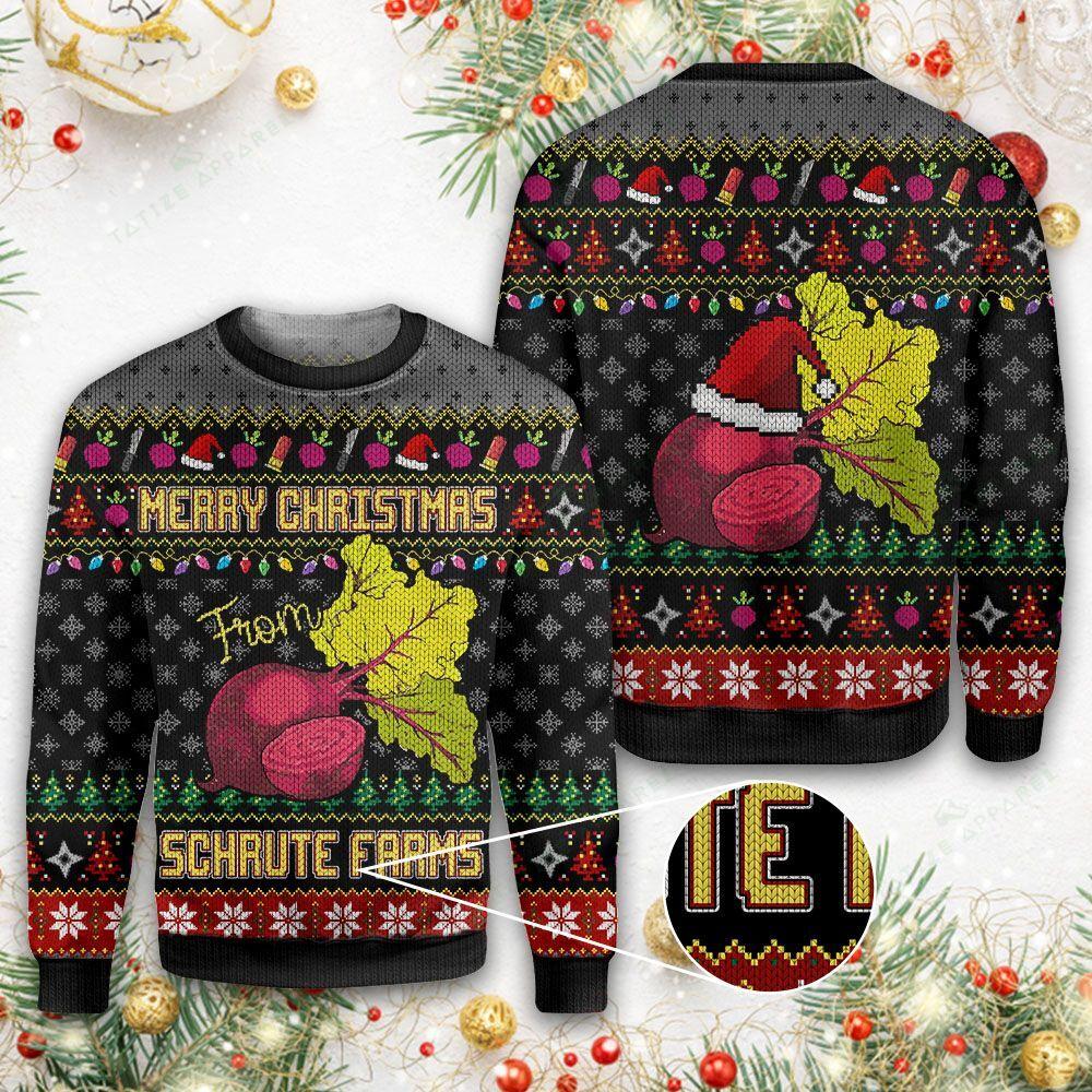 Beetroot From Schrute Farms Ugly Christmas Sweater Funny Christmas Jumper Presents