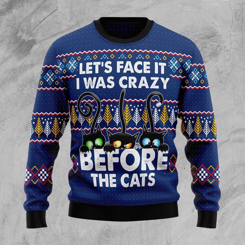 Before The Cats Ugly Christmas Sweater Cat Group Jumper Christmas Gifts For Cat Lovers