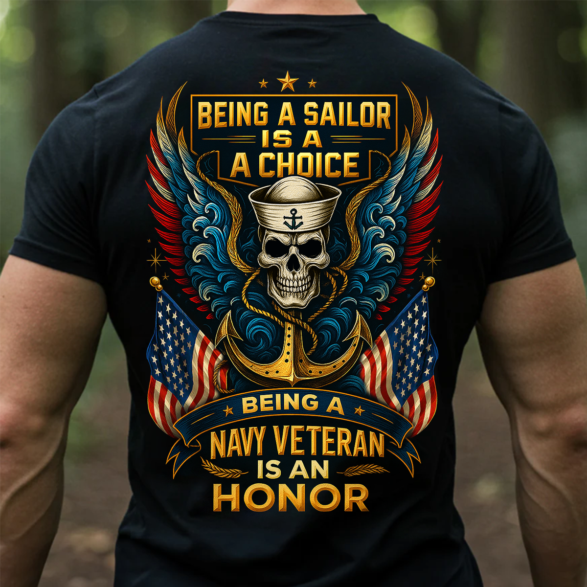 Being a Navy Veteran Is an Honor T-Shirt US Navy Military Veteran Shirt Gift for Veteran Dad