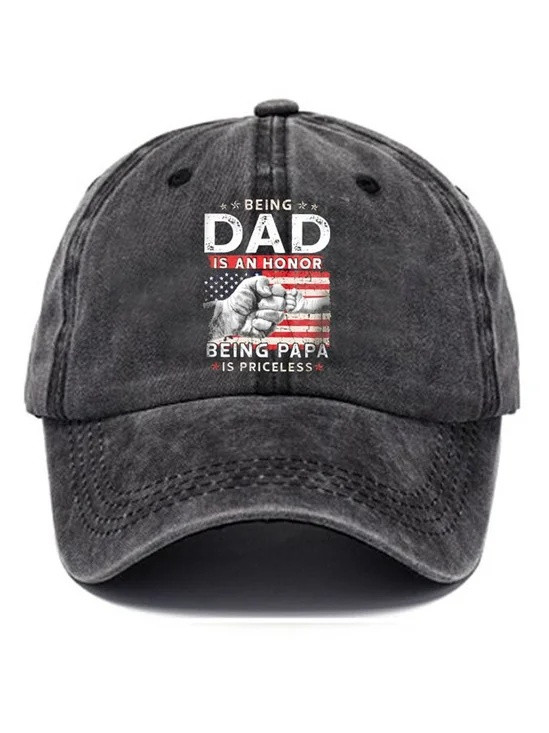Being Dad Is An Honor Baseball Cap Being Papa Is Priceless Hat Father's Day Gift