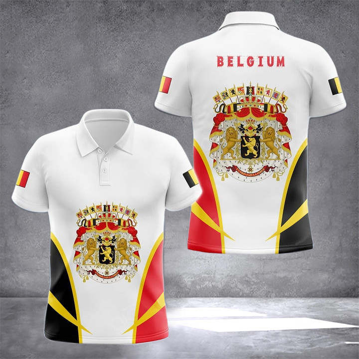 Belgium Coat Of Arms Polo Shirt Belgium Lover Belgian Clothing Gifts For Belgian