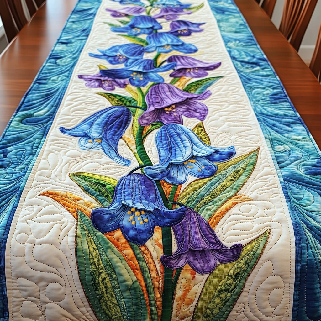 Bell Petals Quilted Table Runner Dining Room Table Decor Christmas Gifts For Flower Lovers