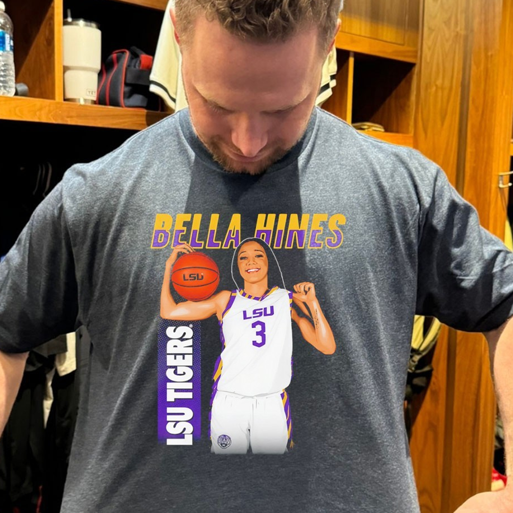 Bella Hines LSU Tigers Basketball T-Shirt Bella Hines Merch Basketball Fan Gift Ideas Bella Hines LSU Tigers Basketball T-Shirt Bella Hines Merch Basketball Fan Gift Ideas