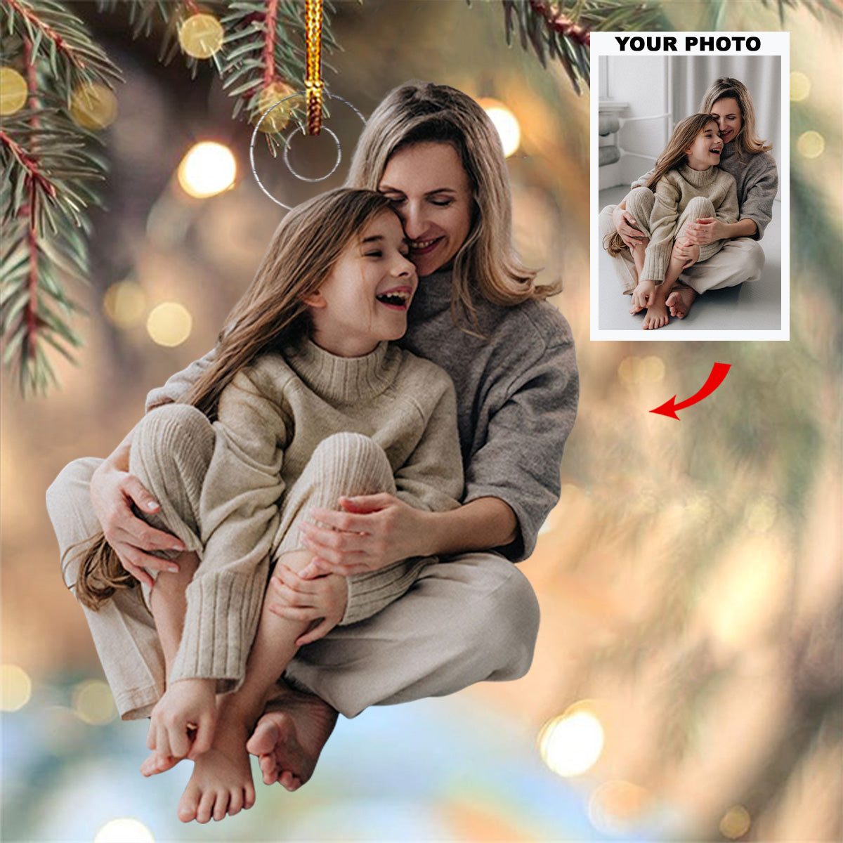 Beloved Moments Personalized Photo Mica Ornament Christmas Gift For Family Family members 3