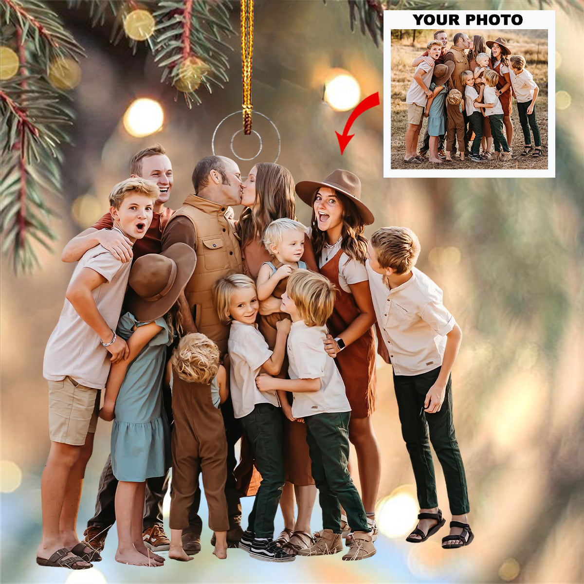 Beloved Moments Personalized Photo Mica Ornament Christmas Gift For Family Family members 4