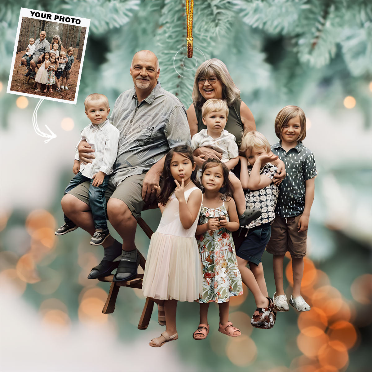 Beloved Moments Personalized Photo Mica Ornament Gift For Family Family Members