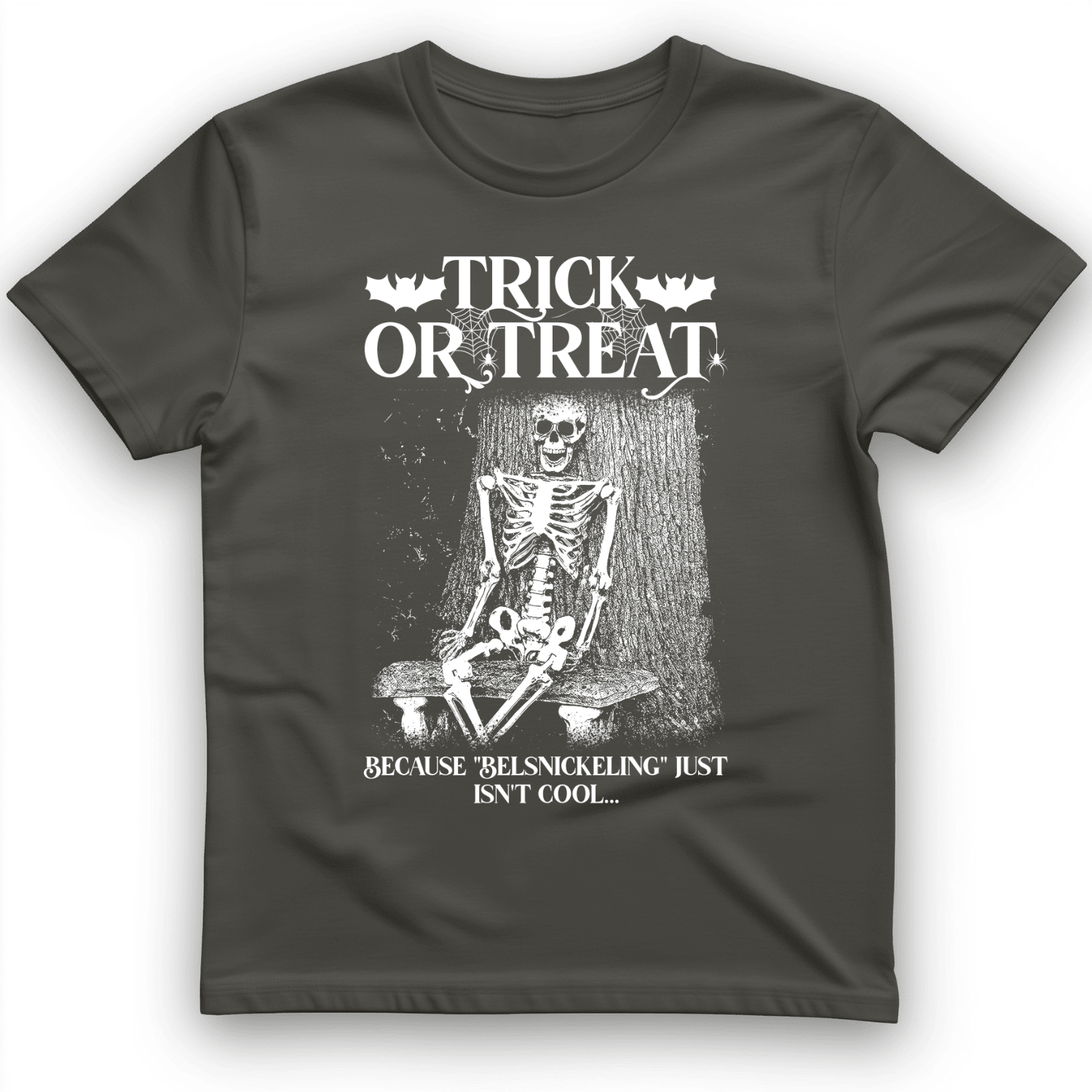 Belsnickeling Trick Or Treat T-Shirt Skeleton Graphic Funny Clothes Gifts For Skeleton Lovers
