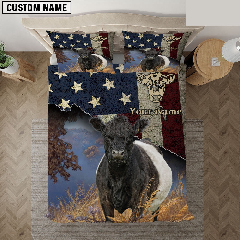Belted Galloway America Customized Name Bedding Set Thoughtful Wedding Gifts