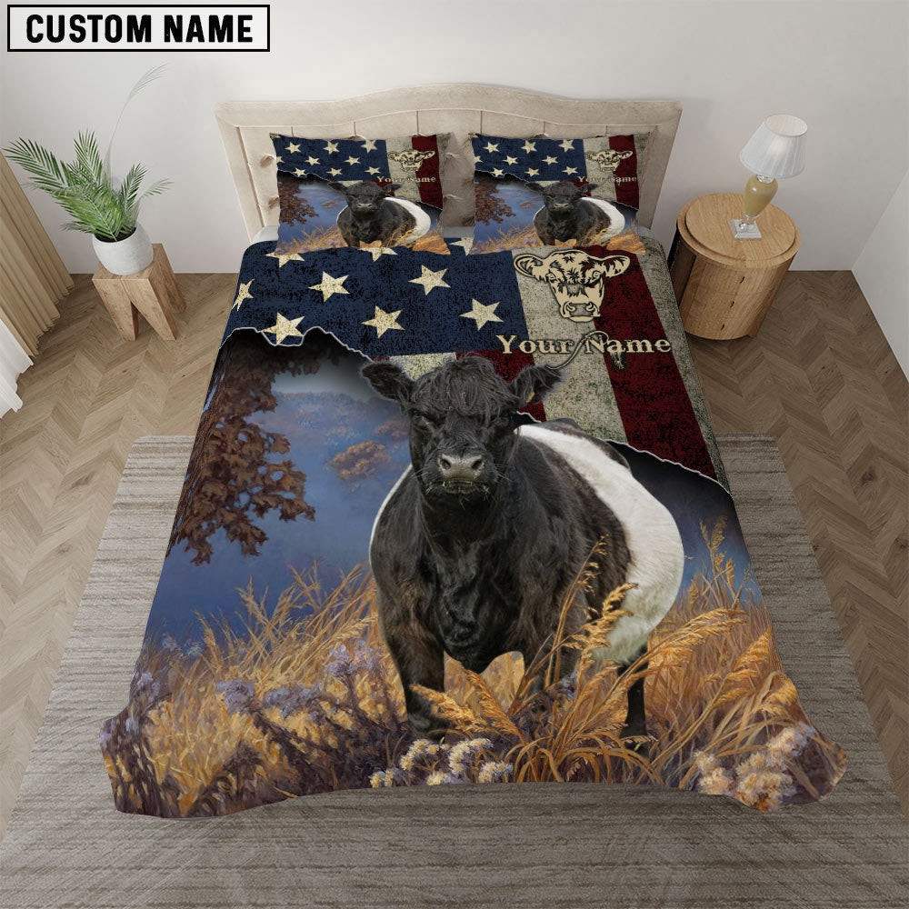 Belted Galloway America Customized Name Bedding Set Thoughtful Wedding Gifts