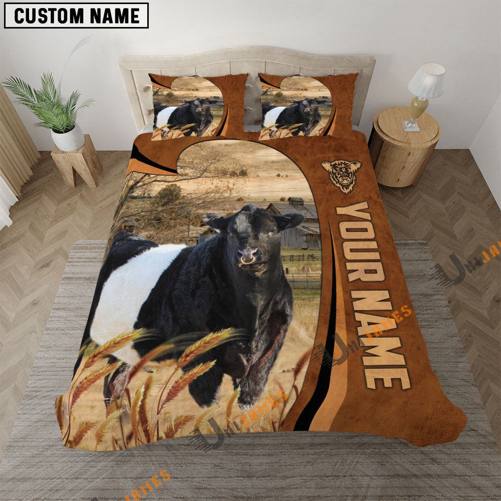 Belted Galloway Premium Brown Pattern Bedding Set Thoughtful Wedding Gifts