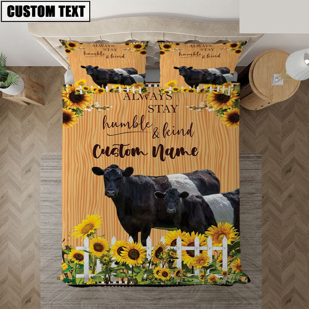 Belted Galloway Stay Humble And Kind Bedding Set Thoughtful Wedding Gifts