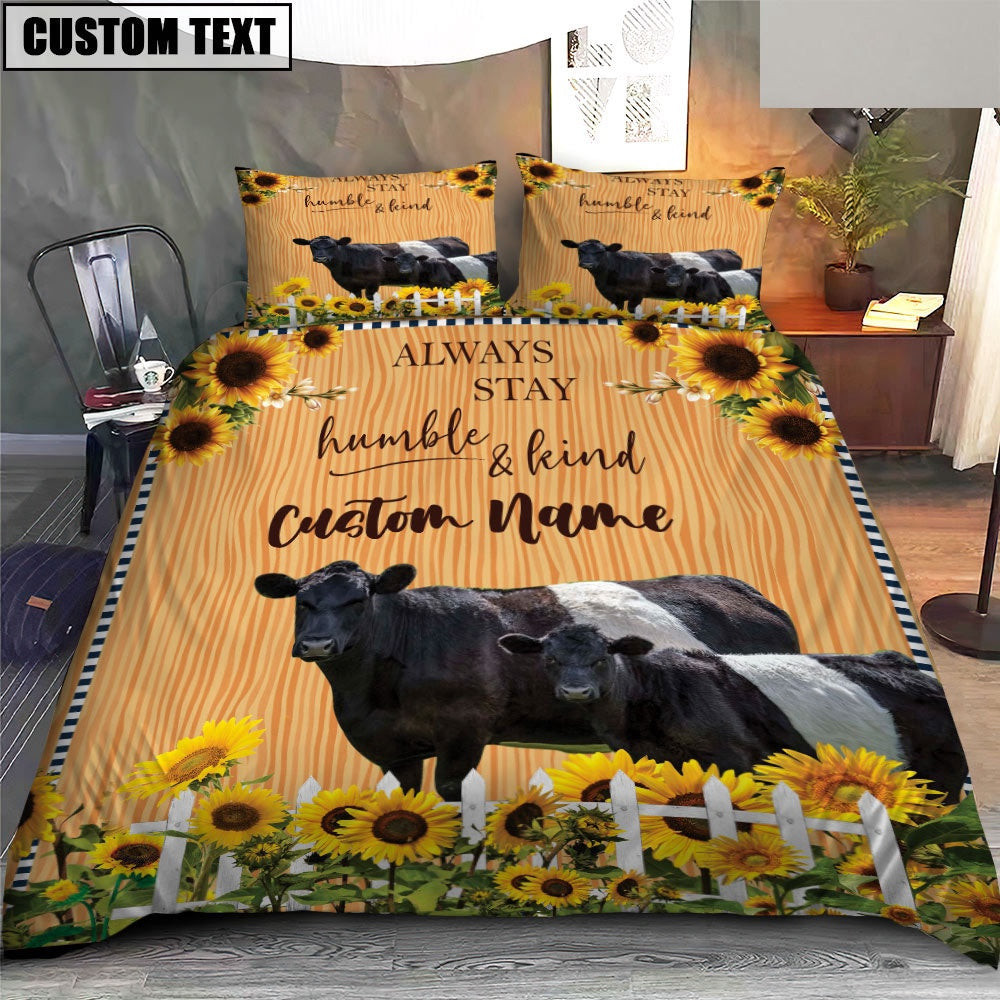 Belted Galloway Stay Humble And Kind Bedding Set Thoughtful Wedding Gifts