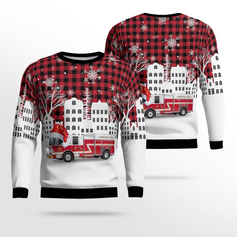 Bemidji Minnesota Bemidji Rural Fire Association AOP Ugly Sweater Xmas Unisex Sweater Christmas Gifts for Men Women